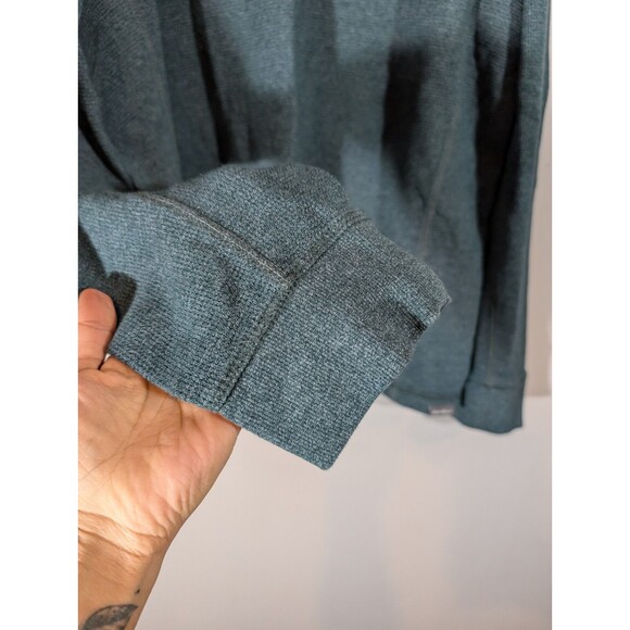 Eddie Bauer Men Ribbed Henley Long Sleeve Shirt Teal Sz XL Outdoor Gorpcore - Picture 3 of 8